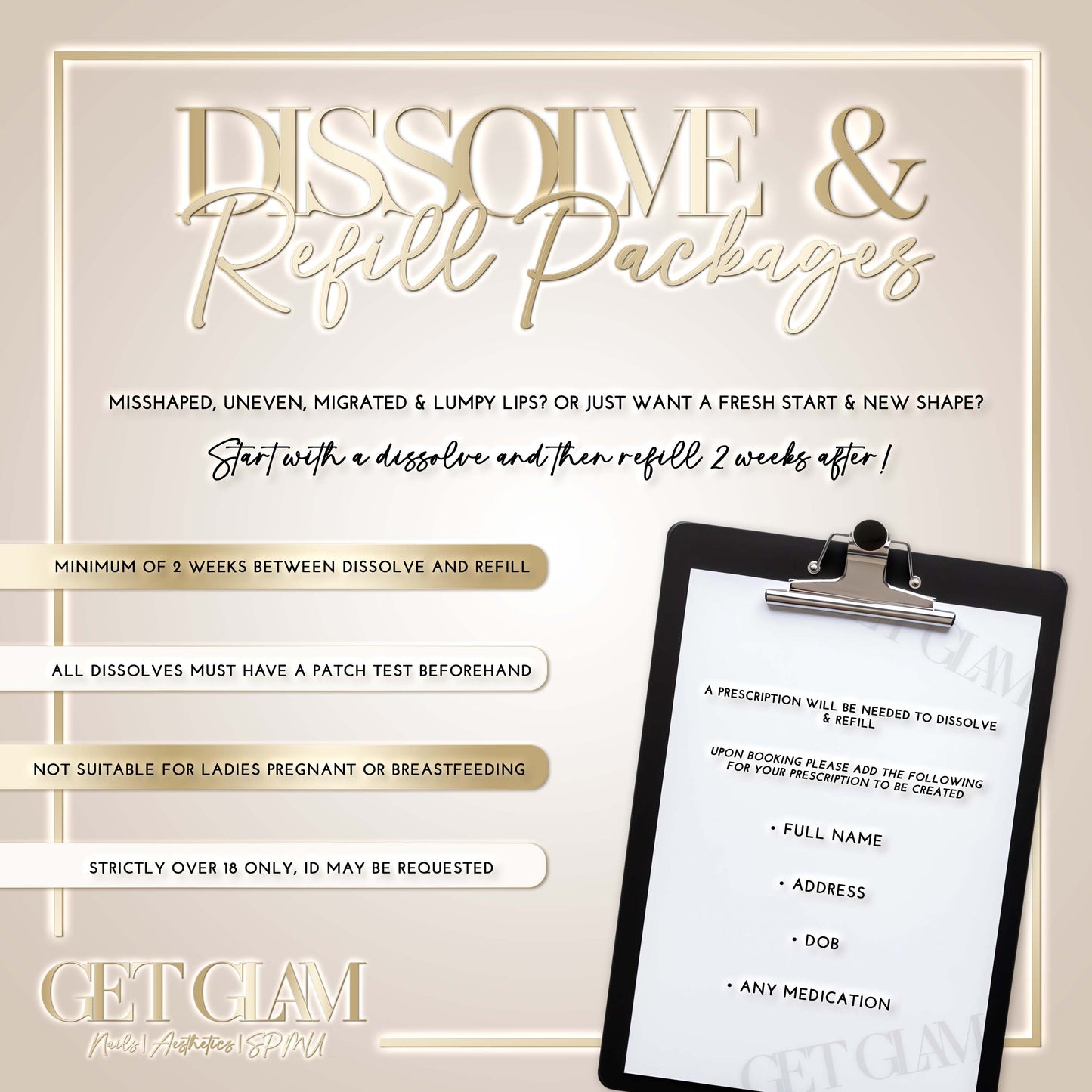 Dissolve and refill package filler